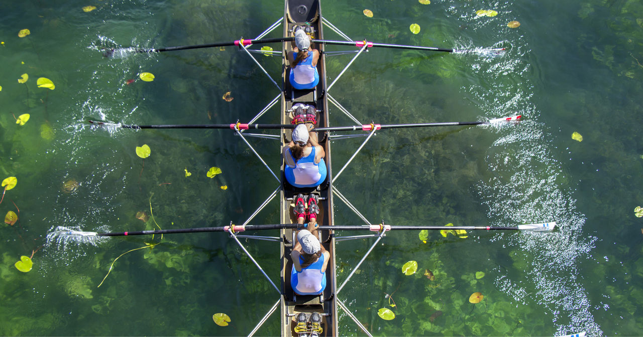 Rowers rowing a boat